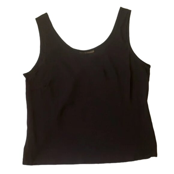 NWOT Harari black 100% silk tank top shell cami size L - Picture 1 of 5